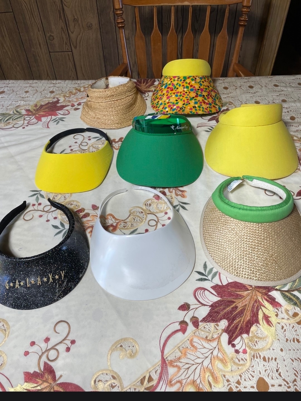 Women’s Straw and Fabric Visor Collection - Yellow & Green Options